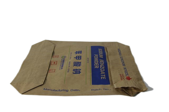 클로저가 있는 산업용 25kg 종이 밸브 백