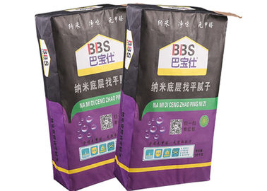 2/3 가닥 정연한 밑바닥 다중 벽 Kraft 종이 봉지 20kg 25kg 도와 접착성 패킹