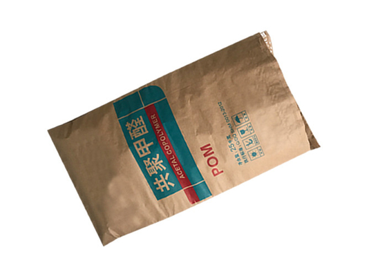 25kg 20kg 2개의 층 또는 3개의 층 + PE 강선 Multiwall 종이 봉지 브라운 Kraft 종이 자루