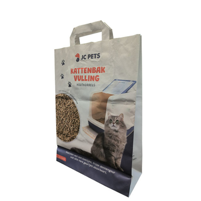 면 밧줄/PP 밧줄/뒤틀린 서류상 손잡이를 가진 25kg Multiwall 종이 자루