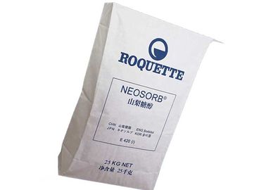음식 급료는 벨브 부대 위생 포장 백색 브라운 편평한 바닥 종이 봉지를 풀칠했습니다