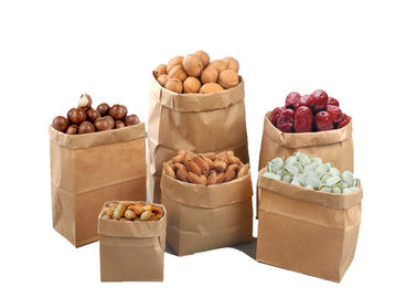 브라운 편평한 Kraft 열 - 물개 부대는 크기 음식 급료 민감한 Flexo 인쇄를 주문을 받아서 만들었습니다