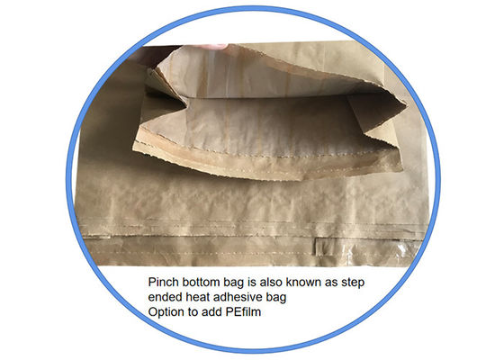 Pasted Pinch Bottom Trapezoidal Sewn Open Mouth Bags With PE Film Or PE Liner