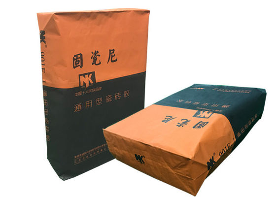 주문을 받아서 만들어진 로고 25kg 다 벽 종이 자루 Kraft 벨브 시멘트 포장 부대 50kg