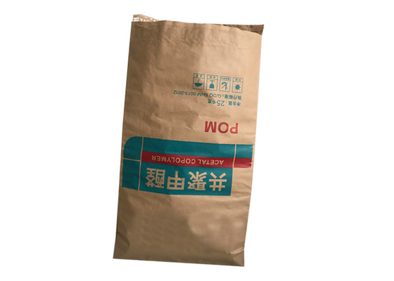 생물 분해성 다중 벽 Kraft 종이 봉지 25kg 50kg 큰 수용량 안정 성과