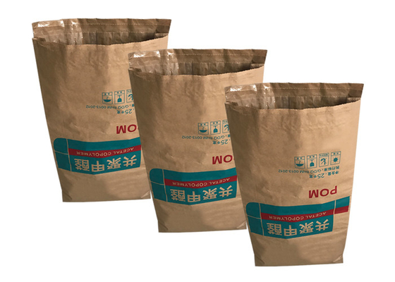 주문 인쇄 꼬집음 바닥 Kraft 종이 자루 25 Kg 가루 포장 백