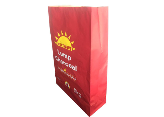 환경 친절한 Multiwall 종이 봉지 관례 5kg 목탄 부대