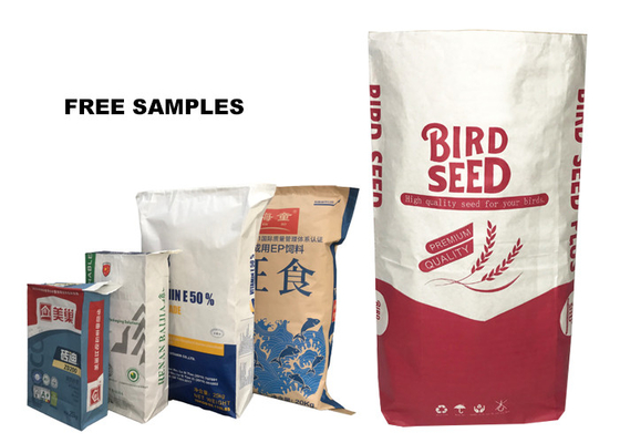 5kg 10kg 15kg 20kg 20LB 가루 포장을 위한 2개의 층 또는 3개 가닥 다 벽 종이 자루